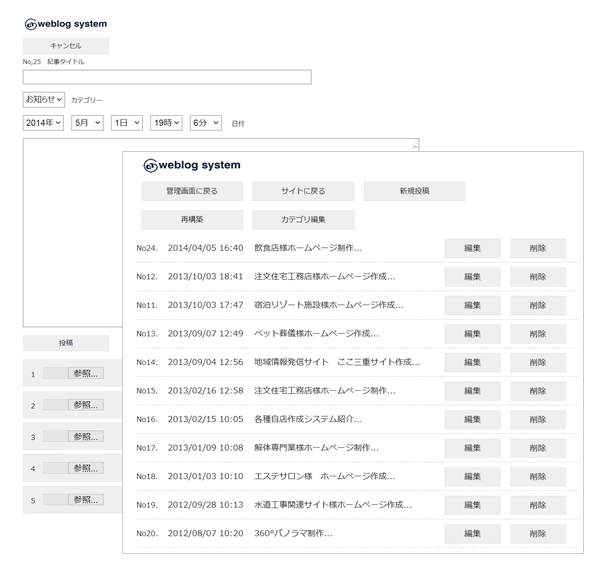 記事投稿システム